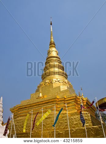 Goldene Stupa, Wat Phra, die Chae Haeng, Nan, Thailand