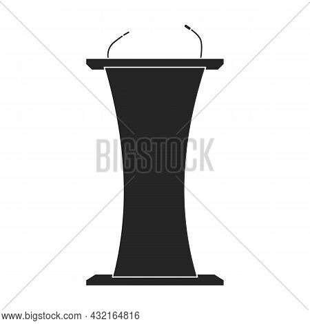 Tribunal Podium Black Vector Icon.black Vector Illustration Podium Conference. Isolated Illustration