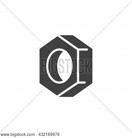 Hex Nut Vector Icon. Filled Flat Sign For Mobile Concept And Web Design. Hexagonal Nut Glyph Icon. S