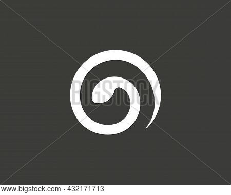 Abstract Spiral, Snake Silhouette Logo Design In Minimal Style. Universal Serpentarium, Reptile Vect