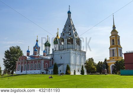 Beautiful Bell Tower Of The Assumption Cathedral In Kolomna, Russia