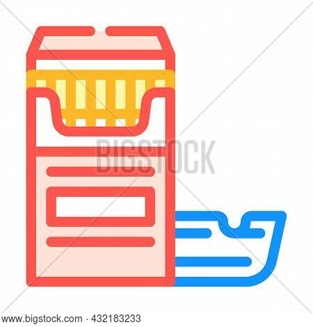 Cigarettes And Ash Tray Color Icon Vector. Cigarettes And Ash Tray Sign. Isolated Symbol Illustratio