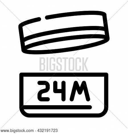 24m Period After Opening Package Line Icon Vector. 24m Period After Opening Package Sign. Isolated C