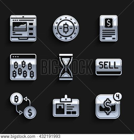Set Old Hourglass, Identification Badge, Mobile Stock Trading, Sell Button, Cryptocurrency Exchange,