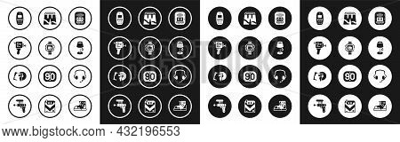 Set Cassette Tape Player, Wrist Watch, Retro Cinema Camera, Old Mobile Phone, Floor Lamp, Short Pant