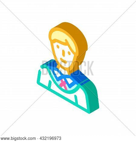 Diligent Family Man Isometric Icon Vector. Diligent Family Man Sign. Isolated Symbol Illustration