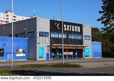 Marl, Germany - September 20, 2020: Saturn Electronics Shop In Marl, Germany. Total Retail Sales In 