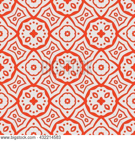 Two Colors Seamless Abstract Shape. Simple Pattern Ornament Background