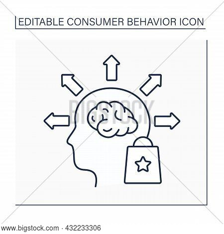 Behavioral Segmentation Line Icon. Sorting And Grouping Process. Dividing Potential Consumers Based 