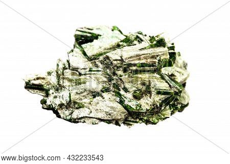 Actinolite In Talc Gemstone Isolated On A White Background