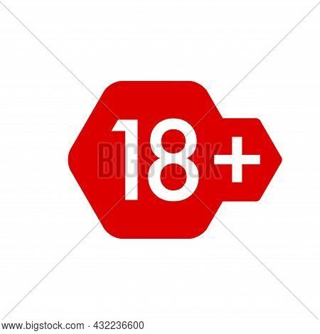 18 Plus Years Old Icon Vector Set. Adults Content. 18 Age Restriction Signs. Eighteen Plus Years Sti
