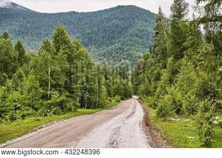 Vacation Roadtrip Landscape. Russian Altai Mountains. Multa Region. Holiday At Home. Staycation Conc
