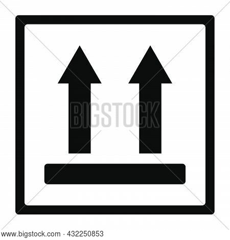 Arrow Uo Symbol For Cardboard Box Label.  Vector Illustration Isolated On White.
