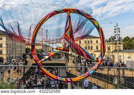 Munich, Germany - Sep 07, 2021: Iaa Mobility Open Space. Mercedes Benz Motor Show At Odeon Square. F