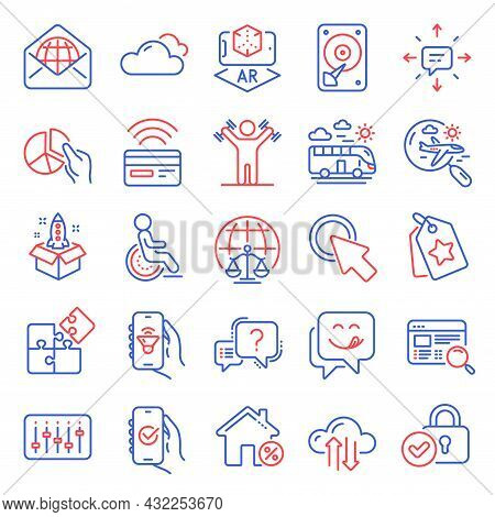Business Icons Set. Included Icon As Cloud Sync, Sms, Website Search Signs. Approved App, Question M