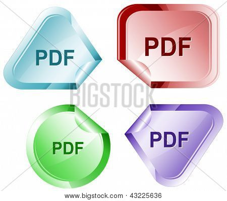 PDF. adesivi. Illustrazione di raster. Versione vettoriale è nel mio portafoglio.
