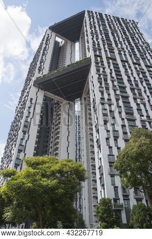 Singapore- 6, Sep 2021: The Pinnacle At Duxton Unique Housing Project In Singapore, It Features The 