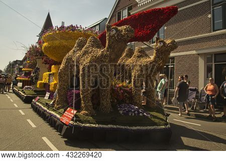 Sassenheim, Netherlands, 21 April 2018.  Flower Parade, Bloemencorso In Sassenheim, Netherlands.
