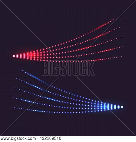 Abstract Hot And Cold Air Conditioning, Cooling And Heating Air Flows Blowing. Red And Blue Abstract