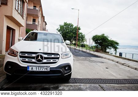 Nessebar, Bulgaria - June 20, 2021: Mercedes-benz X 350 Parking At Street.