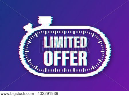 Limited Offer, Great Design For Any Purposes. Glitch Icon. Best Product. Vector Stock Illustration.