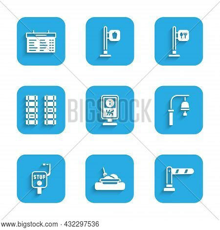 Set Information Stand, Plate With Food, Railway Barrier, Train Station Bell, Emergency Brake, Railwa