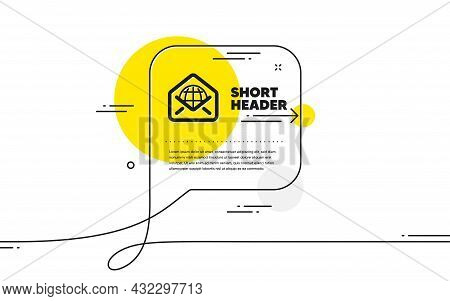 Web Mail Icon. Continuous Line Chat Bubble Banner. Message Correspondence Sign. E-mail Symbol. Web M