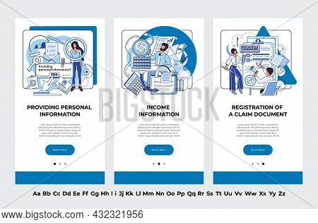 People Provide And Update Personal Information, Registration Claim Documents, Metaphors Set. Tax Fil