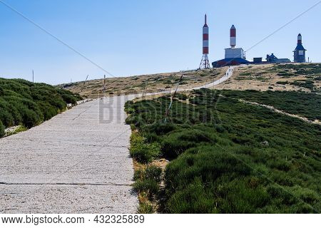Road To Transmitting Antennas Of Radio And Television In Guarramillas