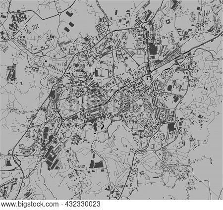 Map Of The City Of Braga, Portugal