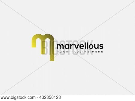 Marvellous Abstract M Letter Initial Modern Logo Design