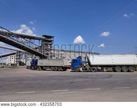 Loading Corn For Storage At A Grain Elevator