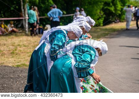 Kazan, Russia, June 26 2021. The Tatar Ethnic Holiday Sabantui, End Of Field Works. Traditional Tata