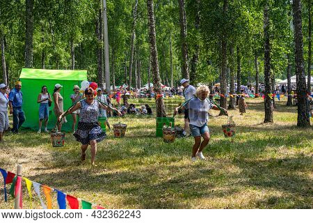 Kazan, Russia, June 26 2021. The Tatar Ethnic Holiday Sabantui, End Of Field Works.