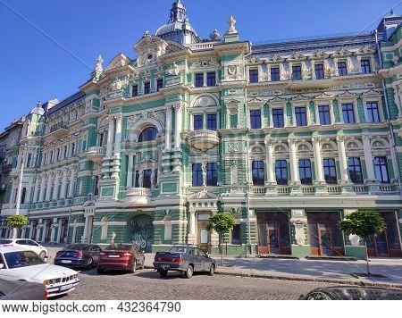 Old Facade Building House Of Rusov On Sobor Square Historical Center Odessa City Ukraine