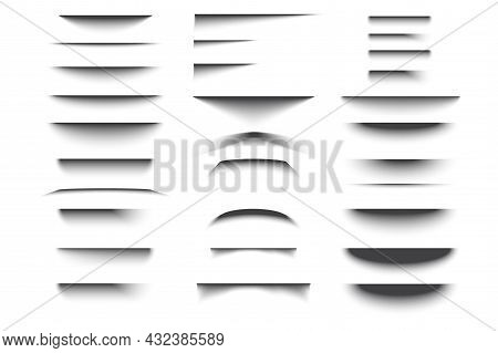 A Lot Of Realistic Line Transparent Grey With Shadow Effects. Template Design. Vector Illustration. 
