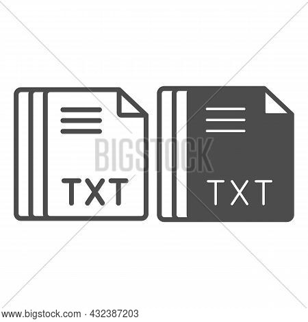 Paper Sheets, Text Document, File Txt Line And Solid Icon, Documents Concept, File Extension Vector 