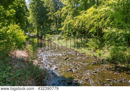 Beginning Of Vistula River Near Czernianskie Lake At Summer Time In Wisla, Poland.