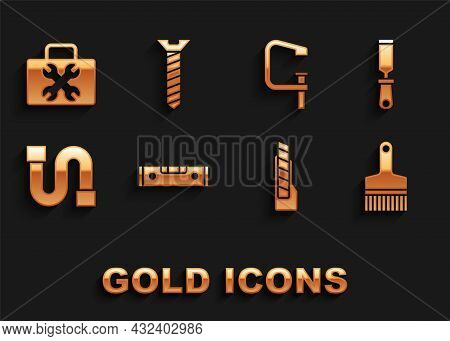 Set Construction Bubble Level, Rasp Metal File, Paint Brush, Stationery Knife, Industry Pipe, Clamp 