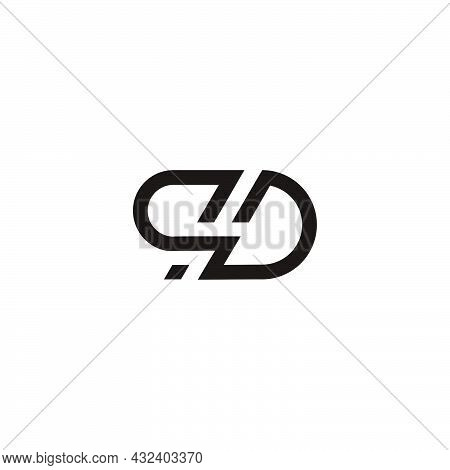 Abstract Letter Qd Simple Geometric Linear Flat Logo Vector