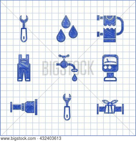 Set Water Tap, Wrench Spanner, Industry Metallic Pipe, Pressure Water Meter, Pipe Adapter, Work Over