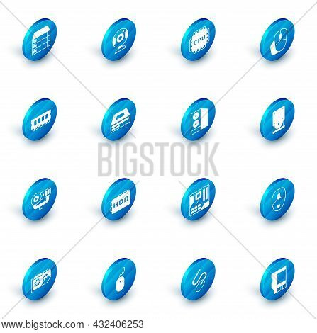 Set Web Camera, Processor With Cpu, Computer Mouse, Ram, Random Access Memory, Optical Disc Drive, A