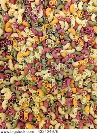 Colorful Tricolore (three Color) Maccheroni Pasta In A Zero Waste Store Ready To Be Sold Unpackaged 