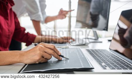Programmers Cooperating At Developing Programming And Website Working In A Software Develop Company 