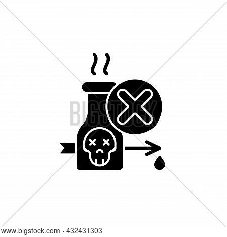 Illegal Poison Hunting Black Glyph Icon. Prohibit Poisonous Substances Usage. Poison Hunting Banning