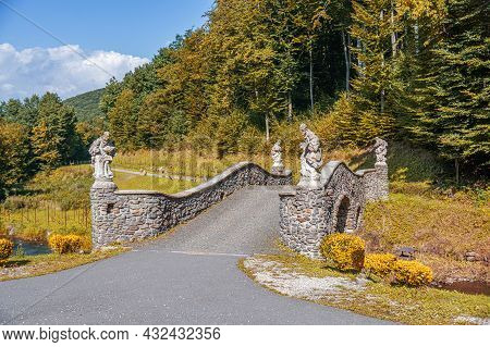Stone Bridge In Schonborn Park. Voevodyno, Ukraine.