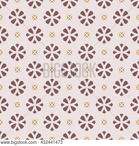 Vector Geometric Floral Seamless Pattern. Simple Ornament With Small ...