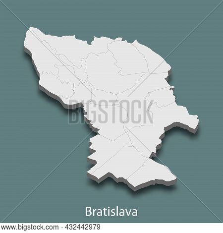 3d Isometric Map Of Bratislava Is A City Of Slovakia
