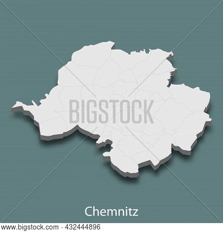 3d Isometric Map Of Chemnitz Is A City Of Germany