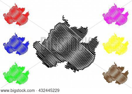 Uckermark District (federal Republic Of Germany, Rural District, State Of Brandenburg) Map Vector Il